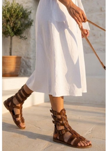 Nola Taba Deri Kemerli Sandalet